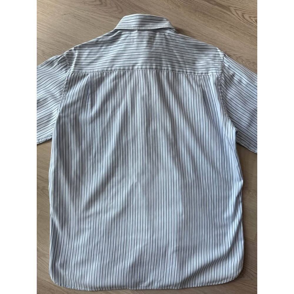 Perry Ellis Men’s Medium Blue Stripe Long Sleeve Button Up Shirt - Picture 6 of 6
